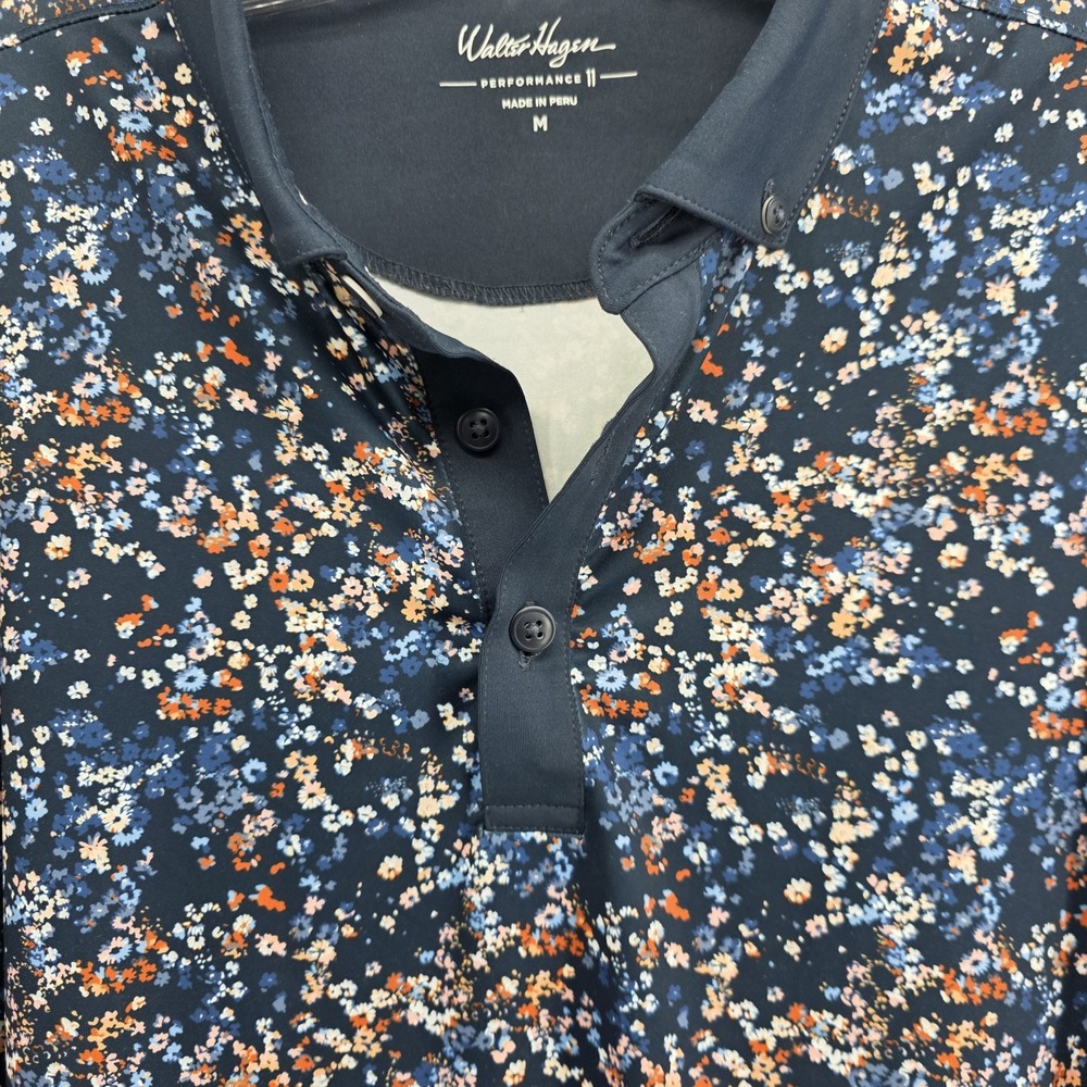 Walter Hagen Men's Performance 11 Garden Party Navy Size M Golf Polo